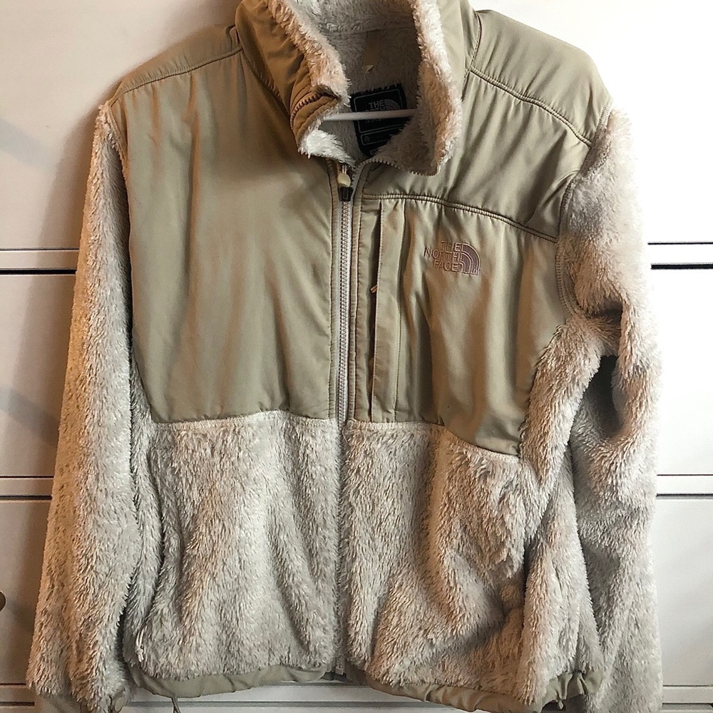 Cream fleece zip up jacket